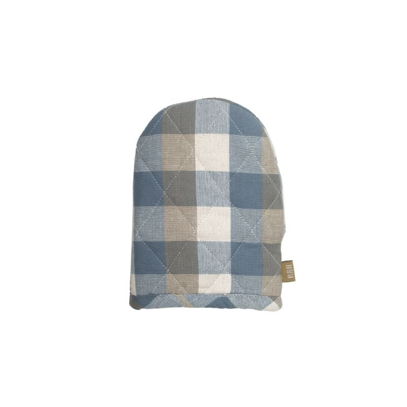 Raine & Humble Blue Haze double check short oven glove with quilted recycled cotton fibre blend - NZ