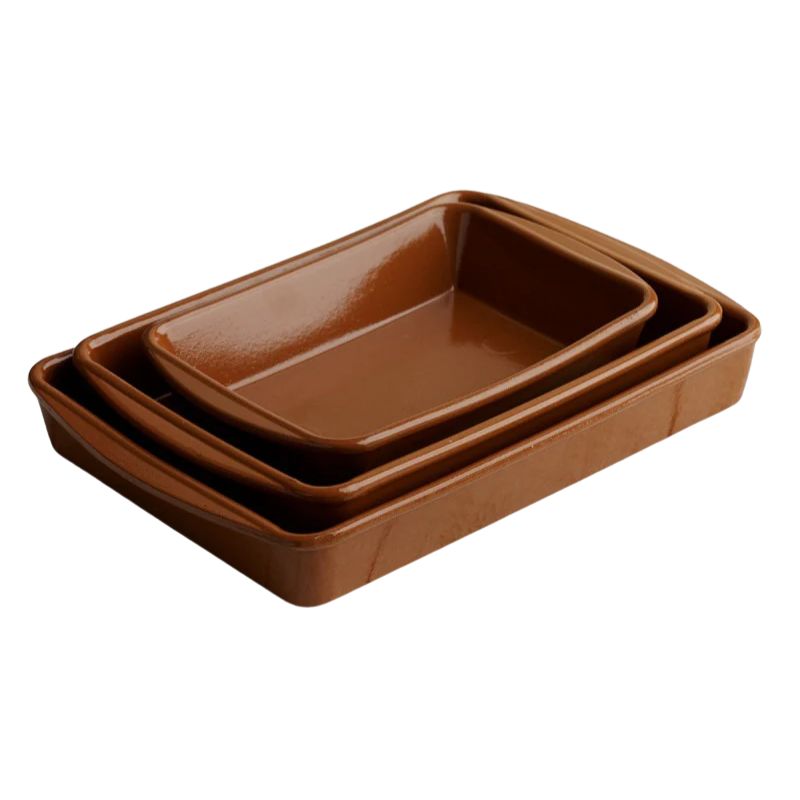 Regas Spanish Terracotta Rectangular Bakers shown on a white background.