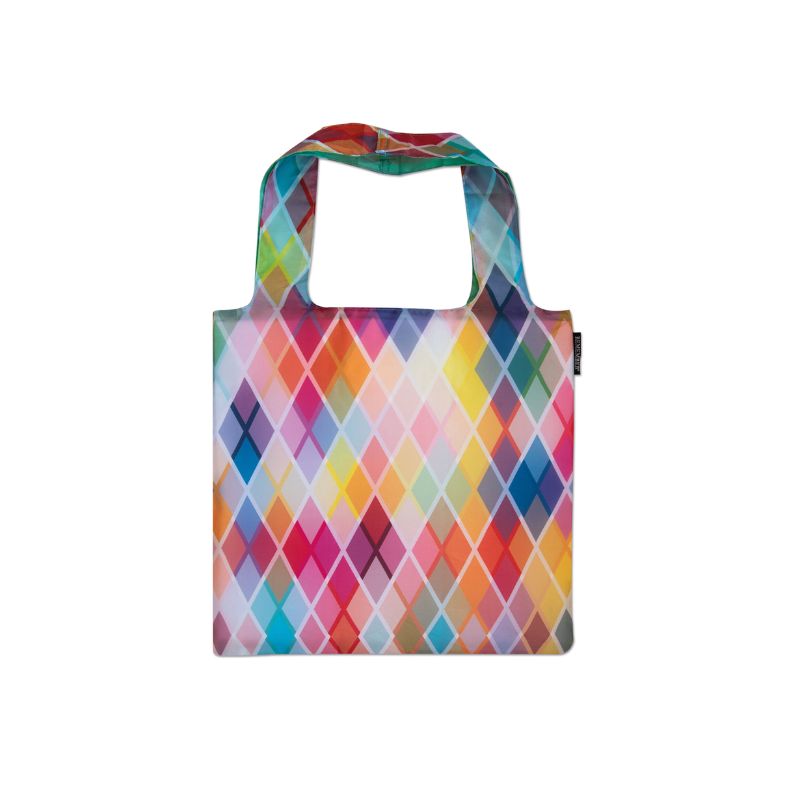 Remember Foldable Reusable Shopping Bag in the colourful diamond Etienne design
