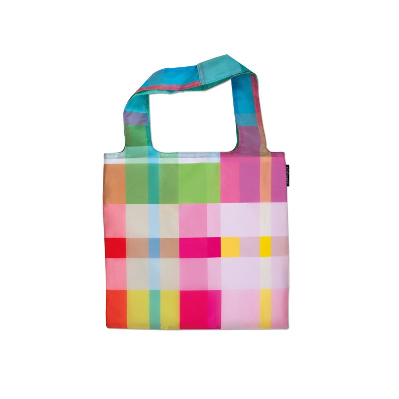 Remember Foldable Reusable Shopping Bag - Treviso in a colourful, fun checked pattern