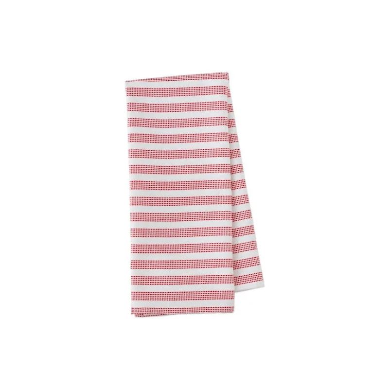 RSVP Dobby Tea Towel - Red Stripe