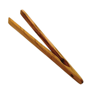 RSVP Olive Wood Toast Tongs on a white background.