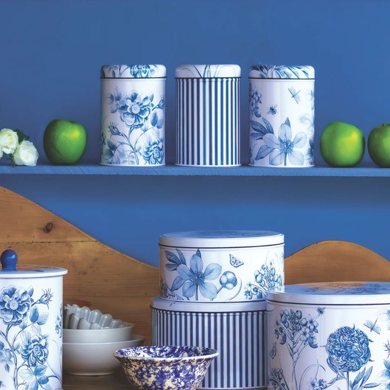 Sanderson Etchings & Roses tin storage containers