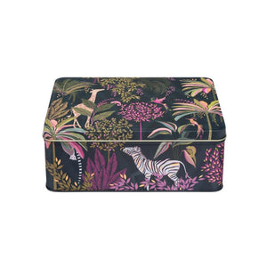 Sara Miller Palm Garden Biscuit Tin shown on a white background.