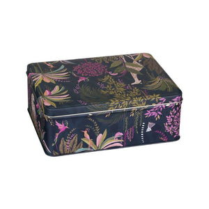 Sara Miller Palm Garden Biscuit Tin shown side on against a white background.