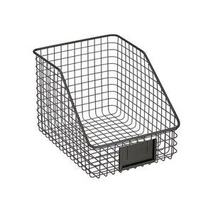 Medium black wire basket with label holder – Seymours 23 x 30 x 20 cm