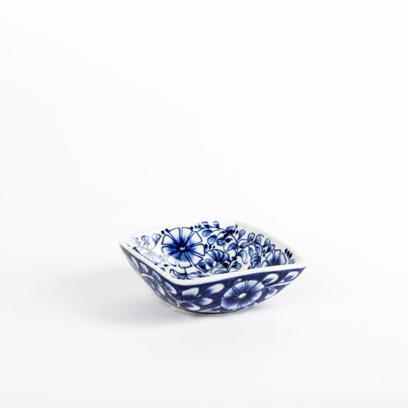 Small Square Bowl with Blue Flowers | NZ