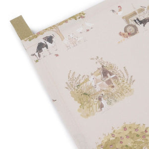 Hanging loop on the Sophie Allport Farm Friends Tea Towel.