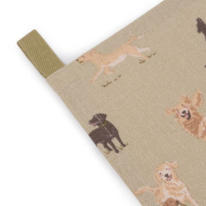 Hanging loop on the Sophie Allport Labradors & Retrievers Cotton Tea Towel.