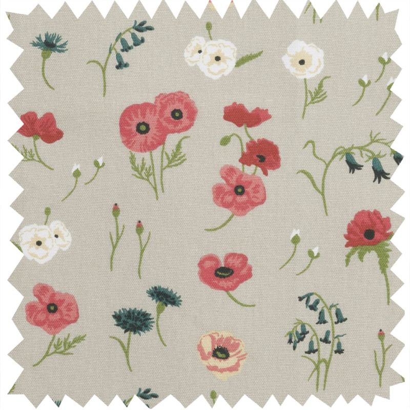 Sophie Allport Poppy Meadow fabric swatch.