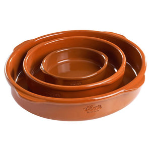 Stack of Regas Traditional Spanish Terracotta Baking Dishes Cazuelas available in NZ