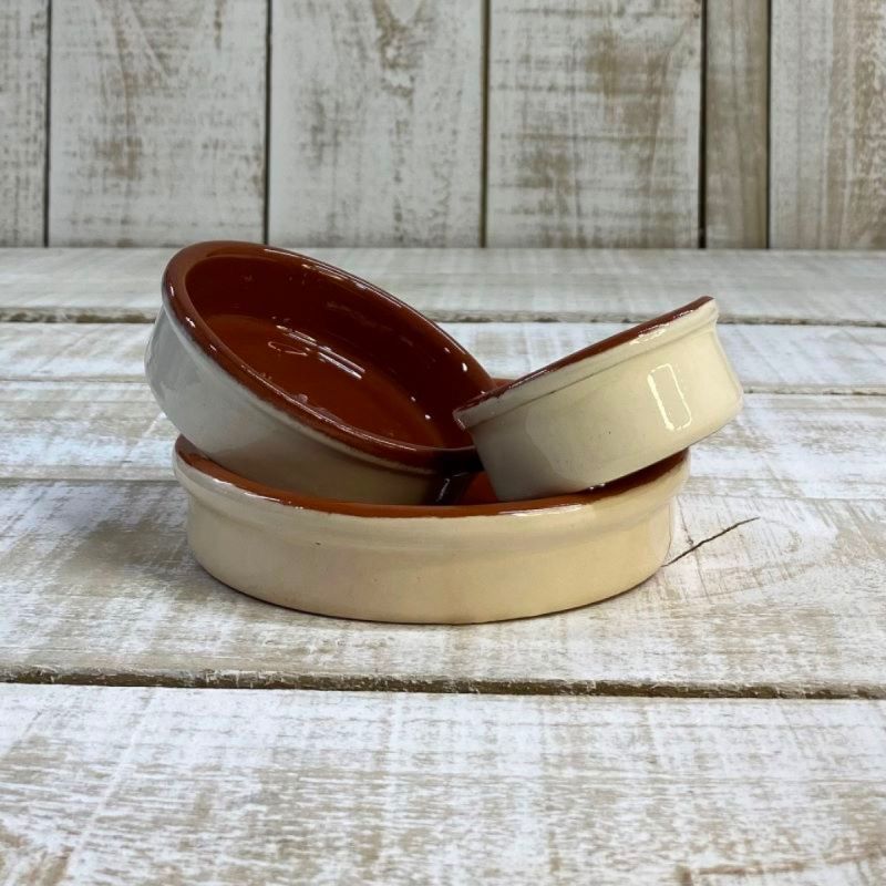Spanish Terracotta Coloured Tapas Dishes - Creme