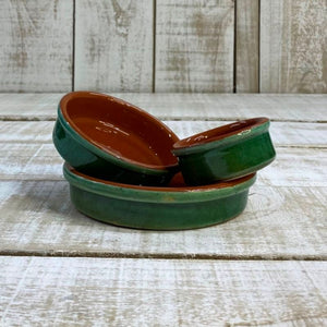 Spanish Terracotta Coloured Tapas Dishes - Green