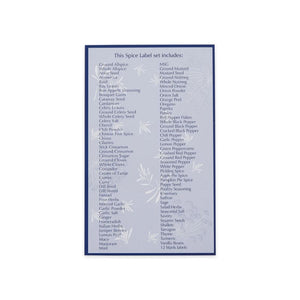 Labels for herbs and spices included in the set.