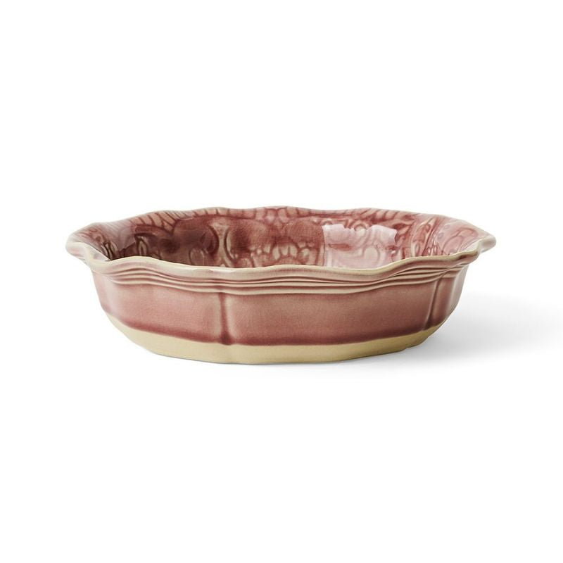 Sthal Arabesque 17 cm small bowl in Old Rose with fluted edge and reactive glaze.