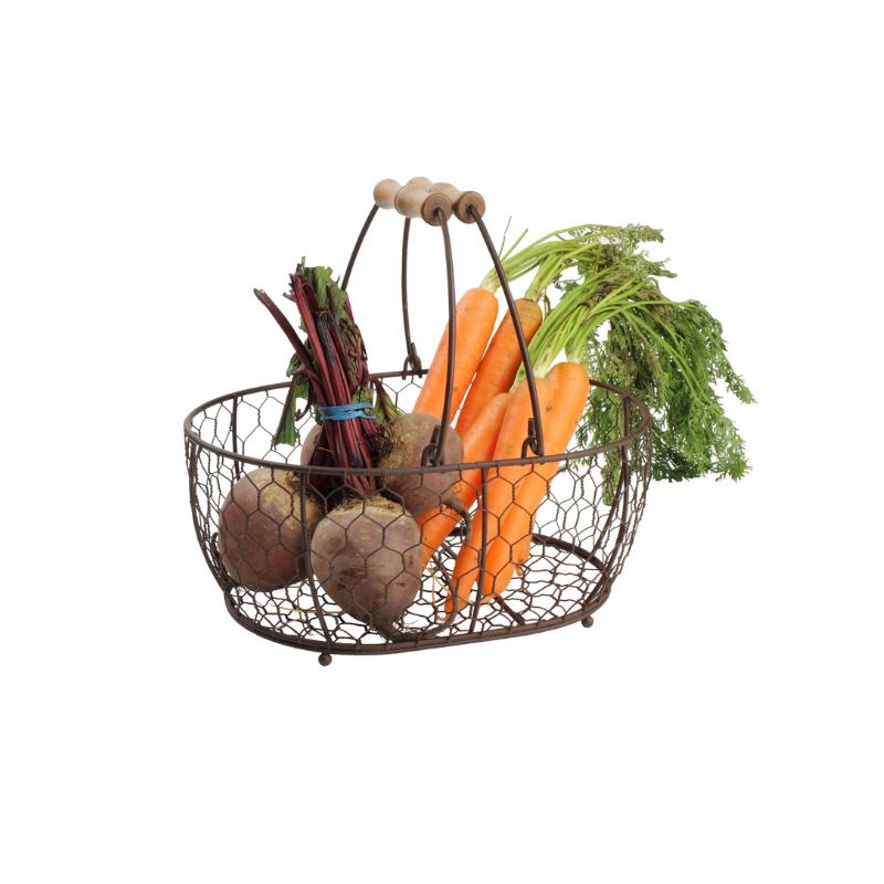 T&G Provence Rustic Oval Wire Basket | Kitchen Storage NZ