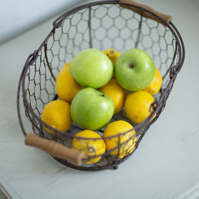 T&G Provence Rustic Oval Wire Basket | Kitchen Storage NZ