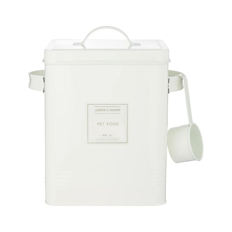 Typhoon Living bulk storage living in cream with scoop hanging from the handle.