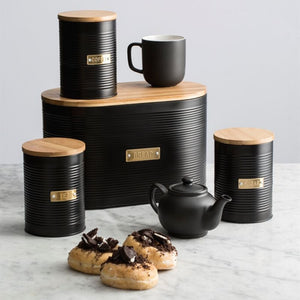 Typhoon Otto Bread Bin in Black complete Otto collection styled together with bread and baked goods