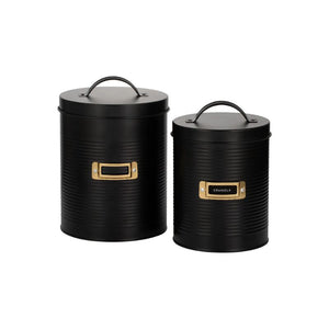 Set of two Typhoon Otto Storage Canisters in black - shown on a white background