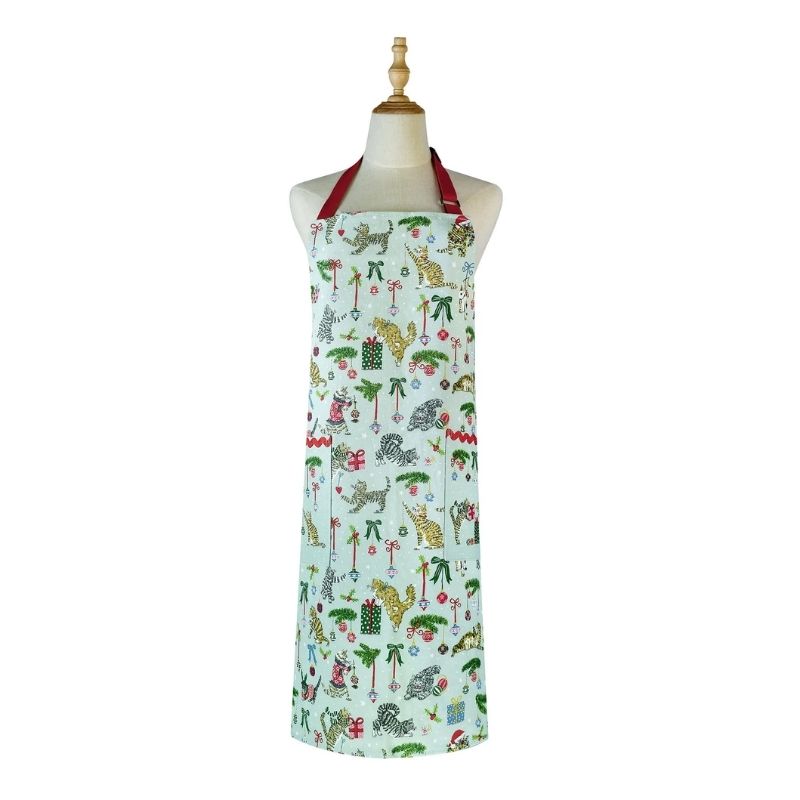 Ulster Weavers Christmas Cats Cotton Apron on a white background.