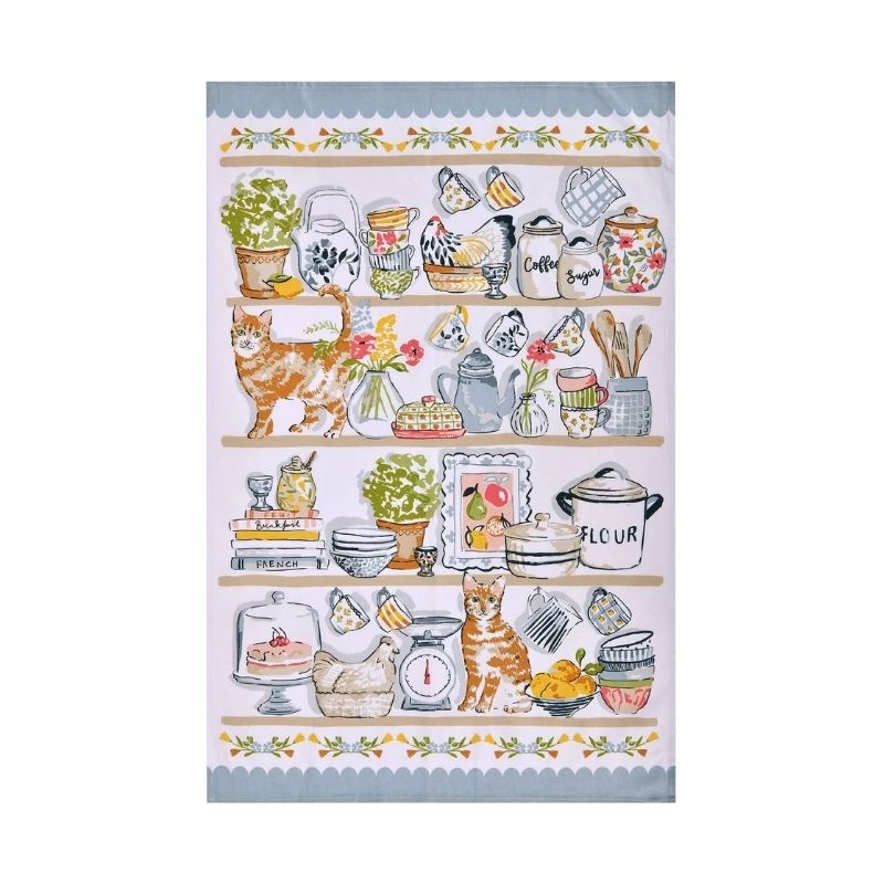Ulster Weavers Pantry Cats Cotton Tea Towel on a white background.