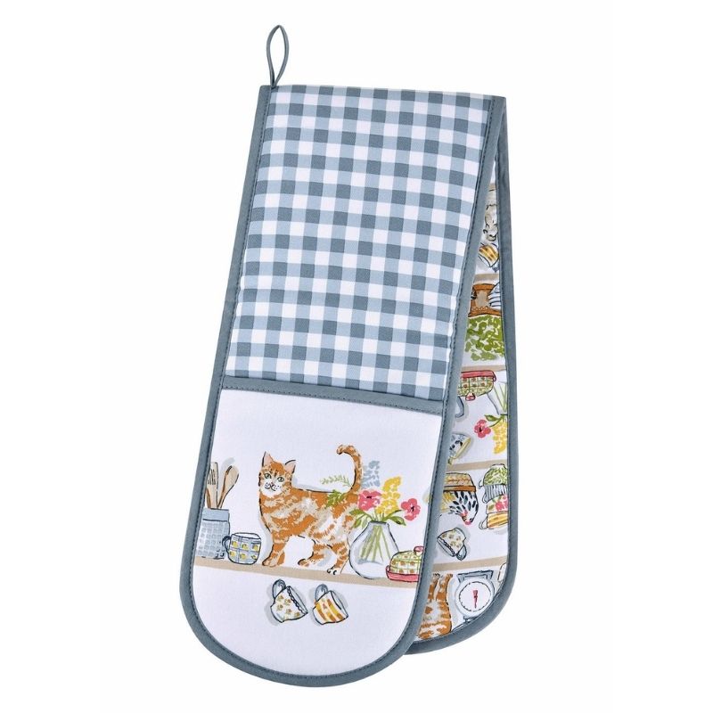 Ulster Weavers Pantry Cats Double Oven Glove on a white background.