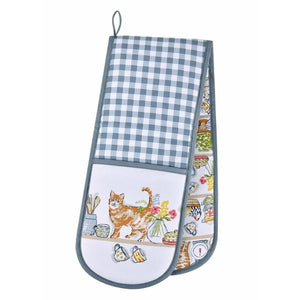 Ulster Weavers Pantry Cats Double Oven Glove on a white background.