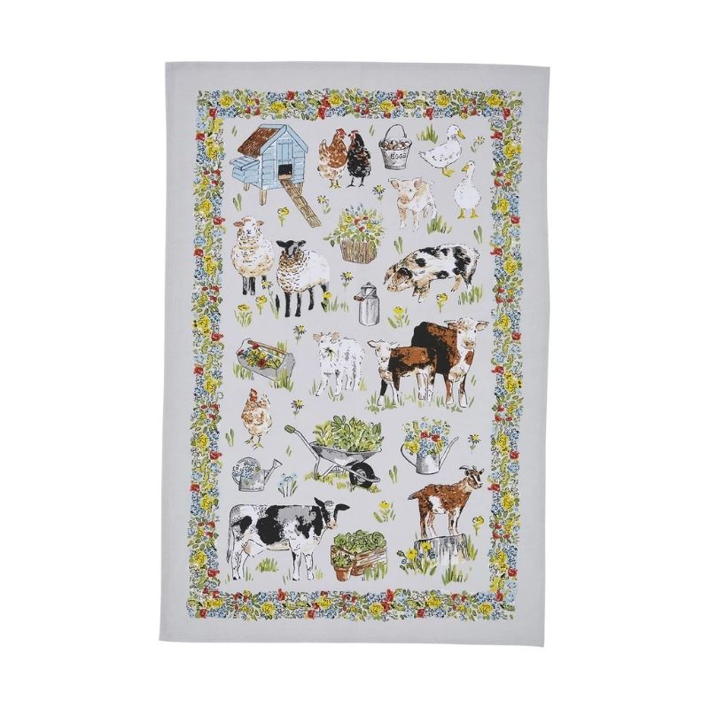 Ulster Weavers Portman Farm Cotton Tea Towel on a white background.