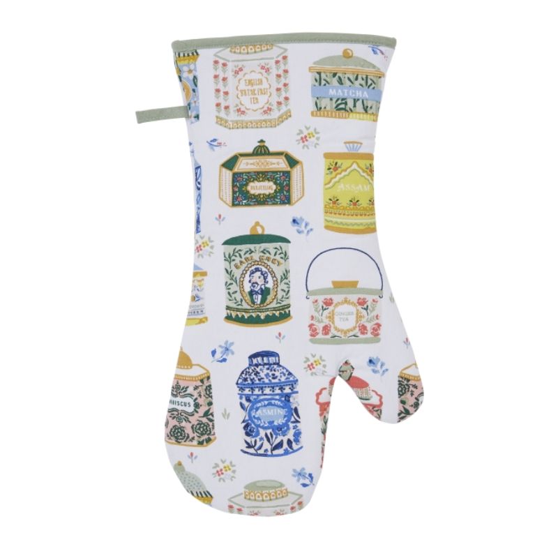 Ulster Weavers Tea Tins Oven Mitt on a white background.