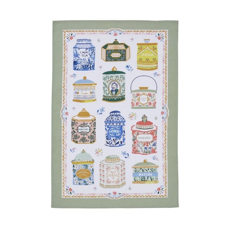 Ulster Weavers Tea Tins Cotton Tea Towel on a white background.