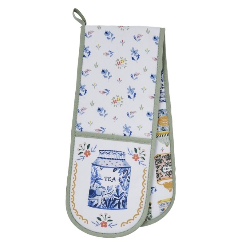 Ulster Weavers Tea Tins Double Oven Glove on a white background