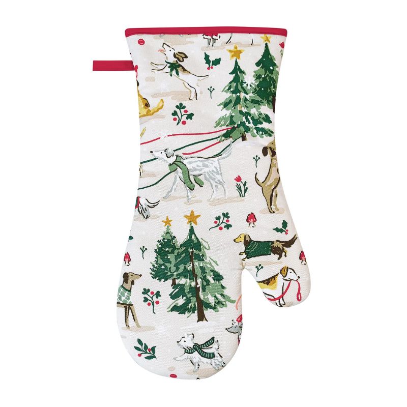 Ulster Weavers Winter Walkies Oven Mitt on a white bacgkround.