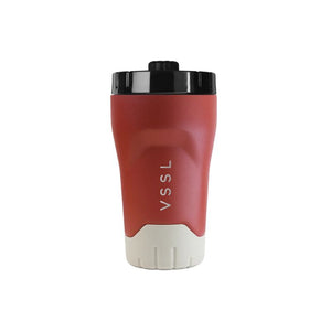 VSSL Rift Tumbler in Rusty Bucket 295 mL with black lid and white base on a white background