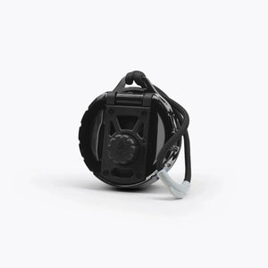 VSSL Rift Tumbler black lid with rift link on a white background.