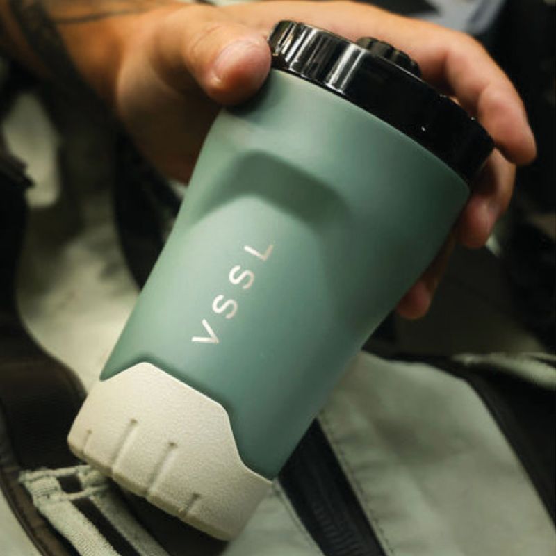 VSSL Rift Tumbler in Wild Sage on a white background.