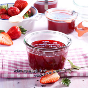 Weck Mold Jars - 165 mL with strawberry jam