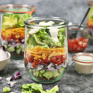 Weck Tulip Jars - 1062 mL with salad in a jar