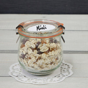 Weck Tulip Jars - 370 mL with muesli