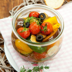 Weck Tulip Jars - 580 mL with roasted vegetables