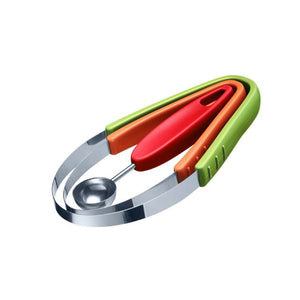 Westmark Fruit Cutter – 3 Piece Set stacked together for compact storage