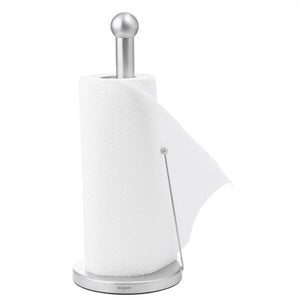 Westmark Kitchen Roll Holder with a roll of white paper towels and a single sheet draped over the side, shown on a plain white background.