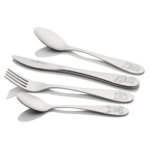 Wilkie Brothers Children's Cutlery Set – Woodland on a white background.
