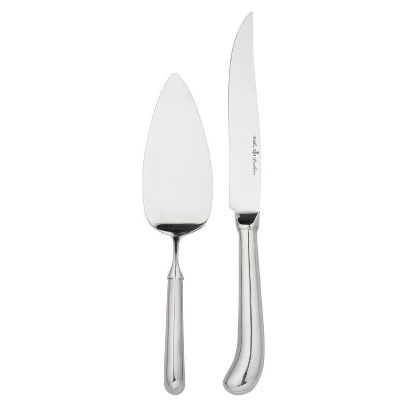Wilkie Brothers Stirling Cake Serving Set - stainless steel cake knife and cake server