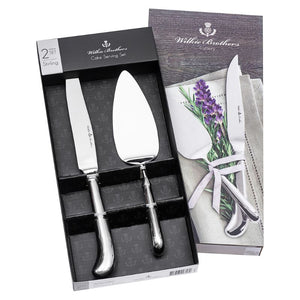 Wilkie Brothers Stirling Cake Serving Set displayed in a gift box - NZ