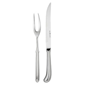 Wilkie Brothers Stirling Carving Set with fork and matching knife shown against a solid white background.