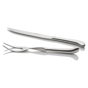 Wilkie Brothers Stirling Carving Set with fork and knife on a white background