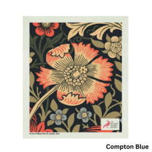 William Morris Swedish Dishcloth in Compton Blue print.
