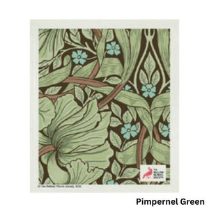William Morris Swedish Dishcloth in Pimpernel Green print.