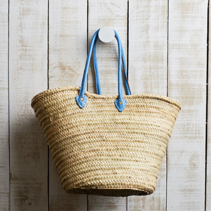 Amalfi market basket with blue handles NZ